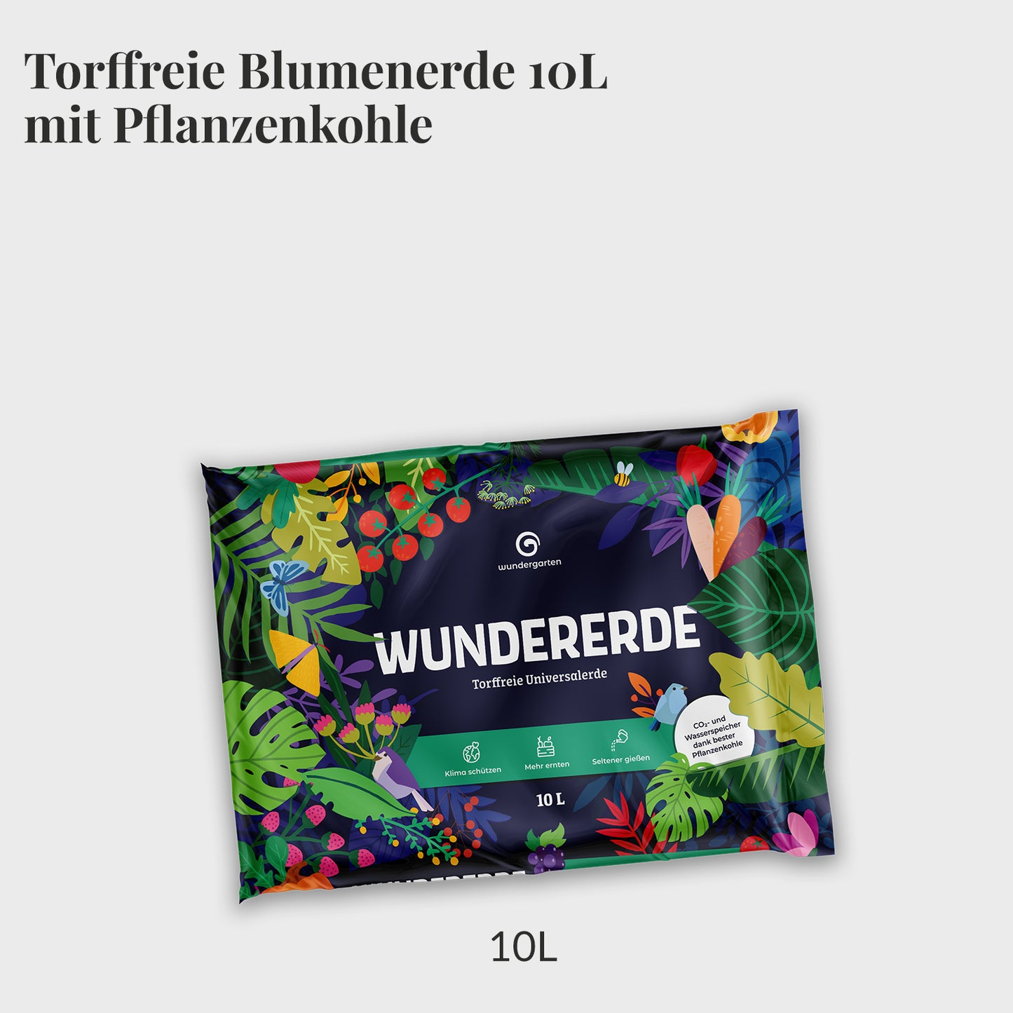 Wundergarten Wundererde Torffrei mit Pflanzenkohle 10L