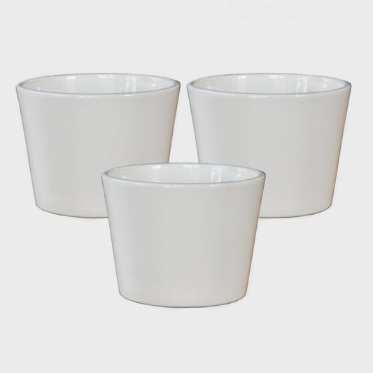 3er Set Keramiktopf Mini Lina 10cm Creme Weiß