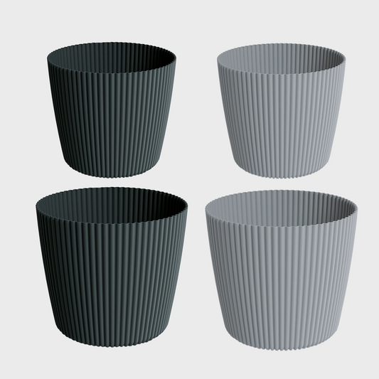 4er Übertopfset 2L 2S Milly Anthrazit-Grau