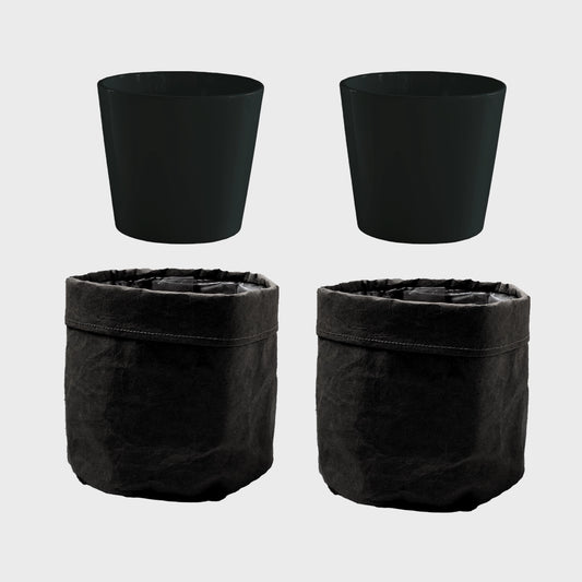 4er Übertopfset 2L 2S Schwarz