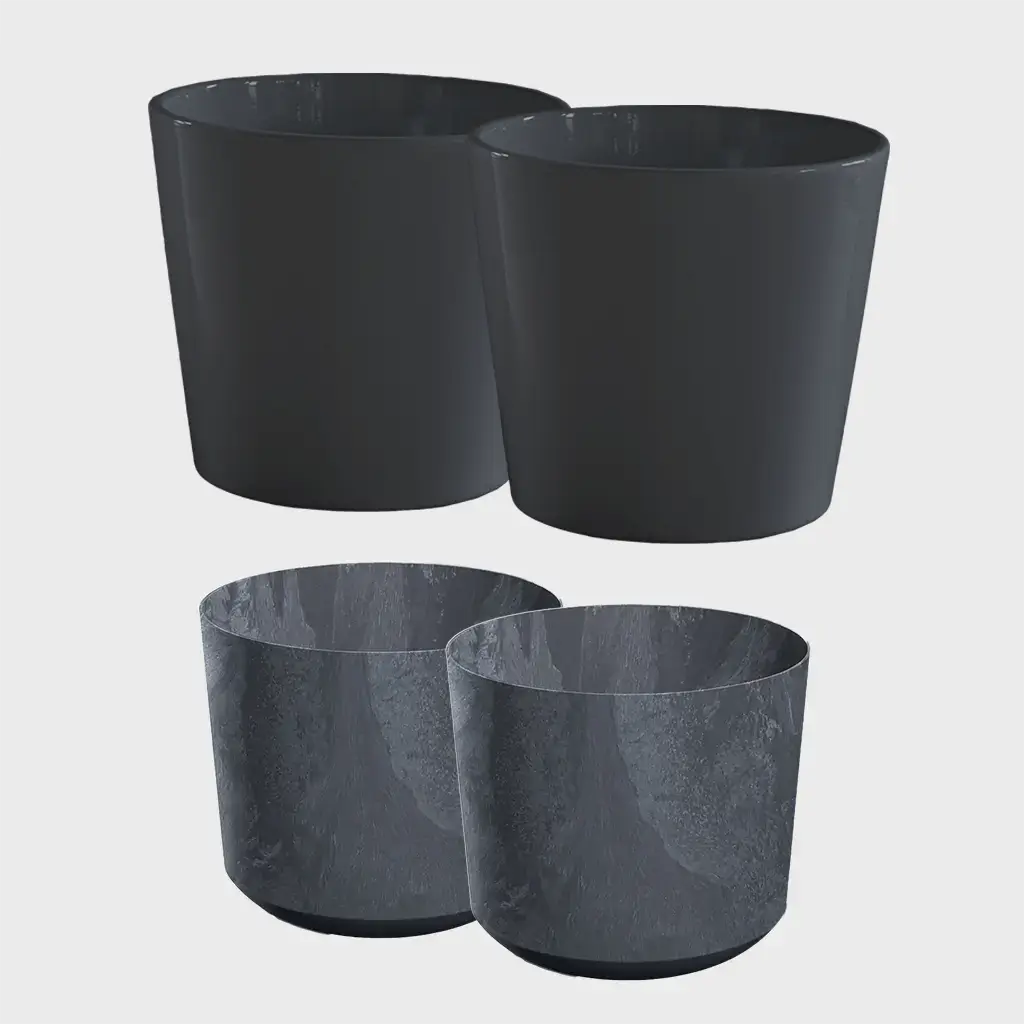 4er Übertopfset Hydro Anthrazit