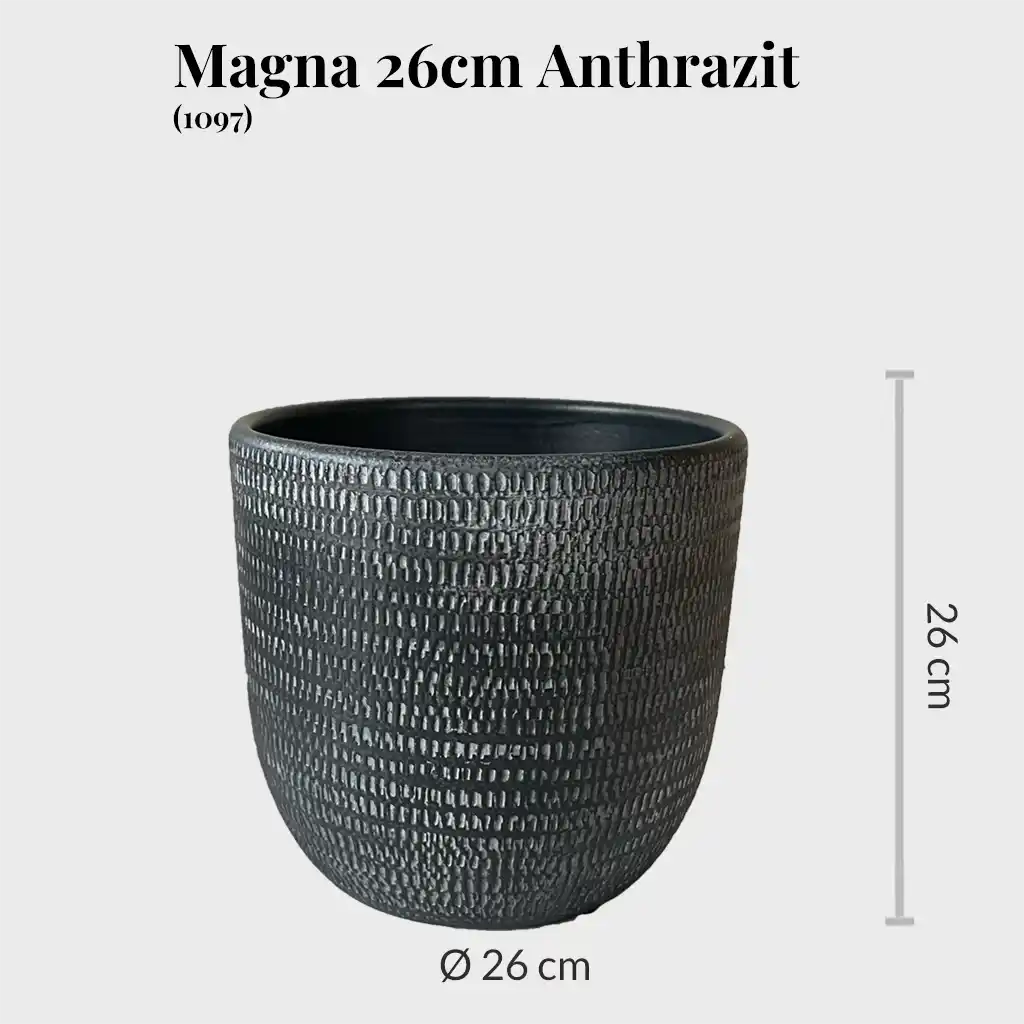 16er Übertopfset Keramik Anthrazit