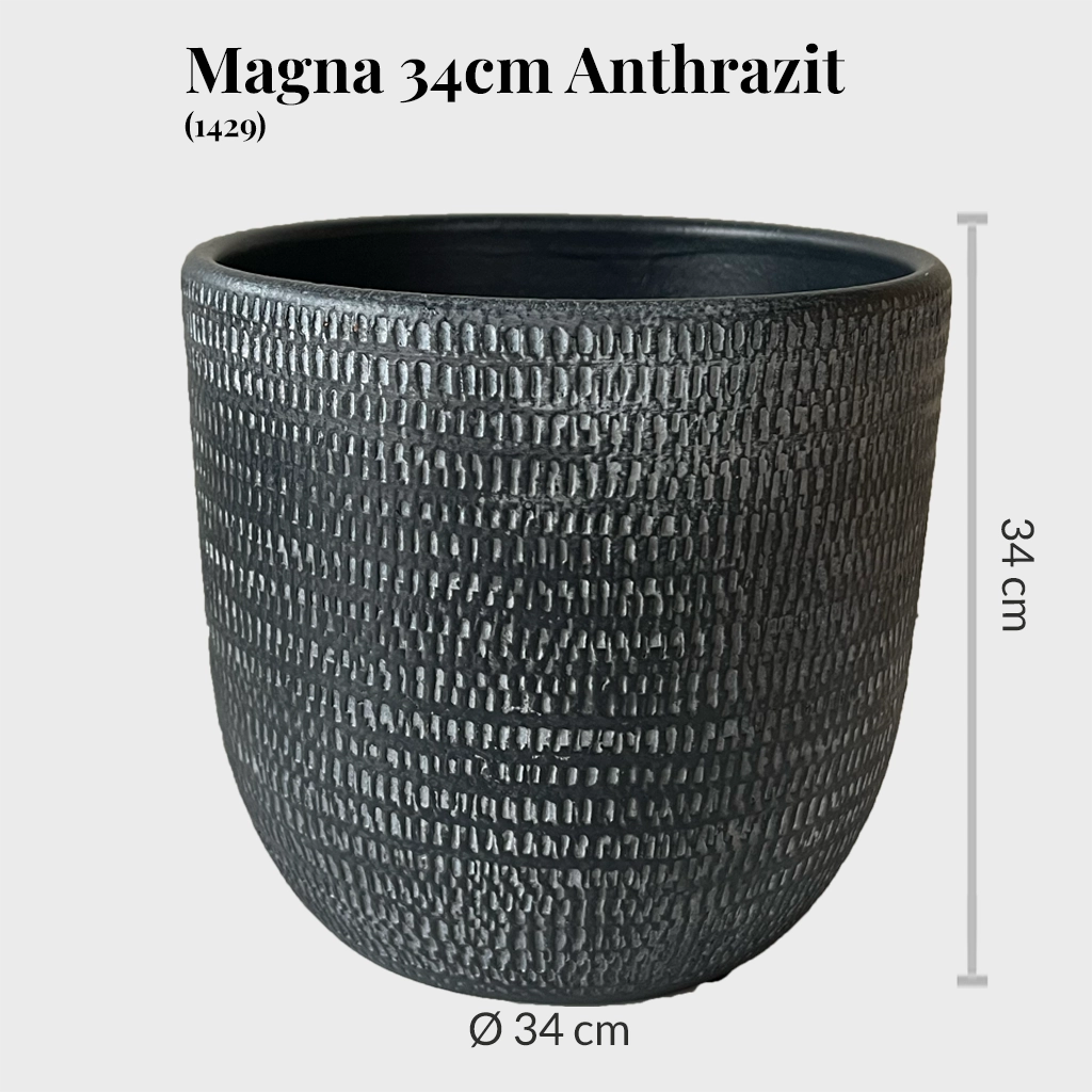 5er Übertopfset 5XXL Magna 34cm Anthrazit