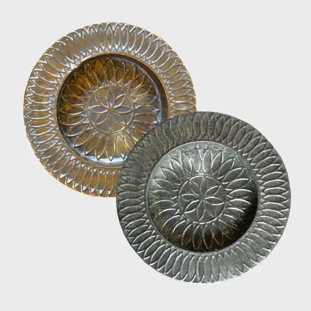 Tiefer Metallteller für Kränze 28cm