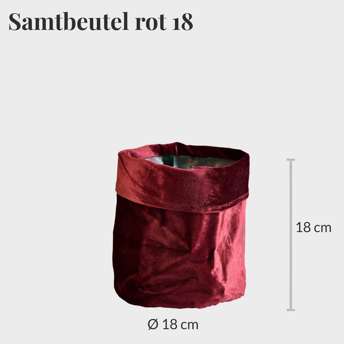 Samtsack Weinrot 18cm