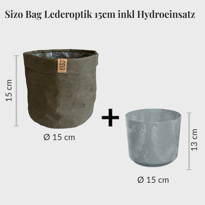 Sizo Bag Lederoptik 15cm mit Hydroeinsatz