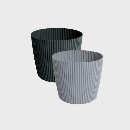 2er Übertopfset 2S Milly Antharzit-Grau