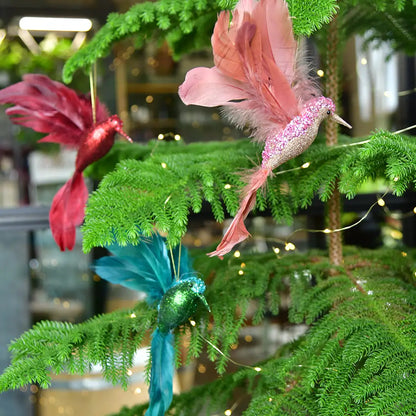 3er Set Glitzernde Deko Vögel