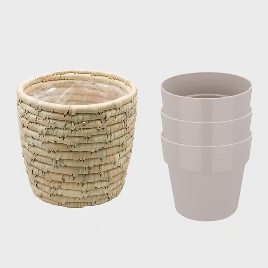 4er Übertopfset 1M 3S Warmes Grau