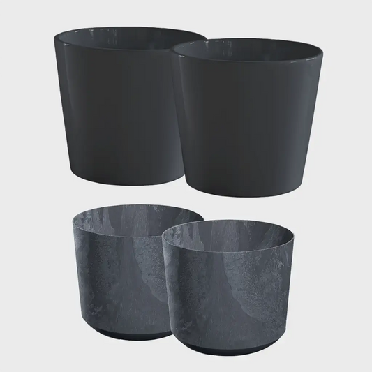 4er Übertopfset Hydro Anthrazit