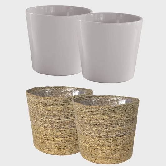 4er Übertopfset Hydro Warmes Grau