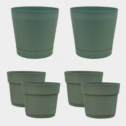 6er Übertopfset 2L 4S Outdoor Grün