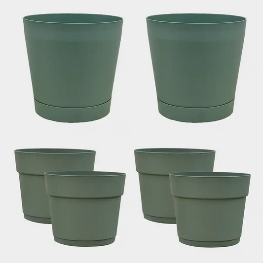 6er Übertopfset 2L 4S Outdoor Grün