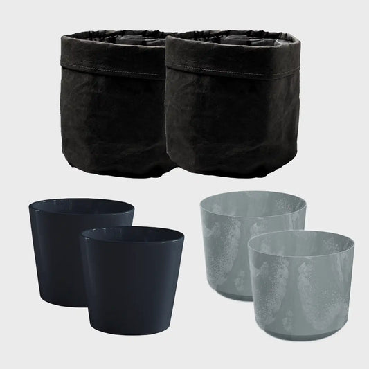 6er Übertopfset 2L 4S Anthrazit