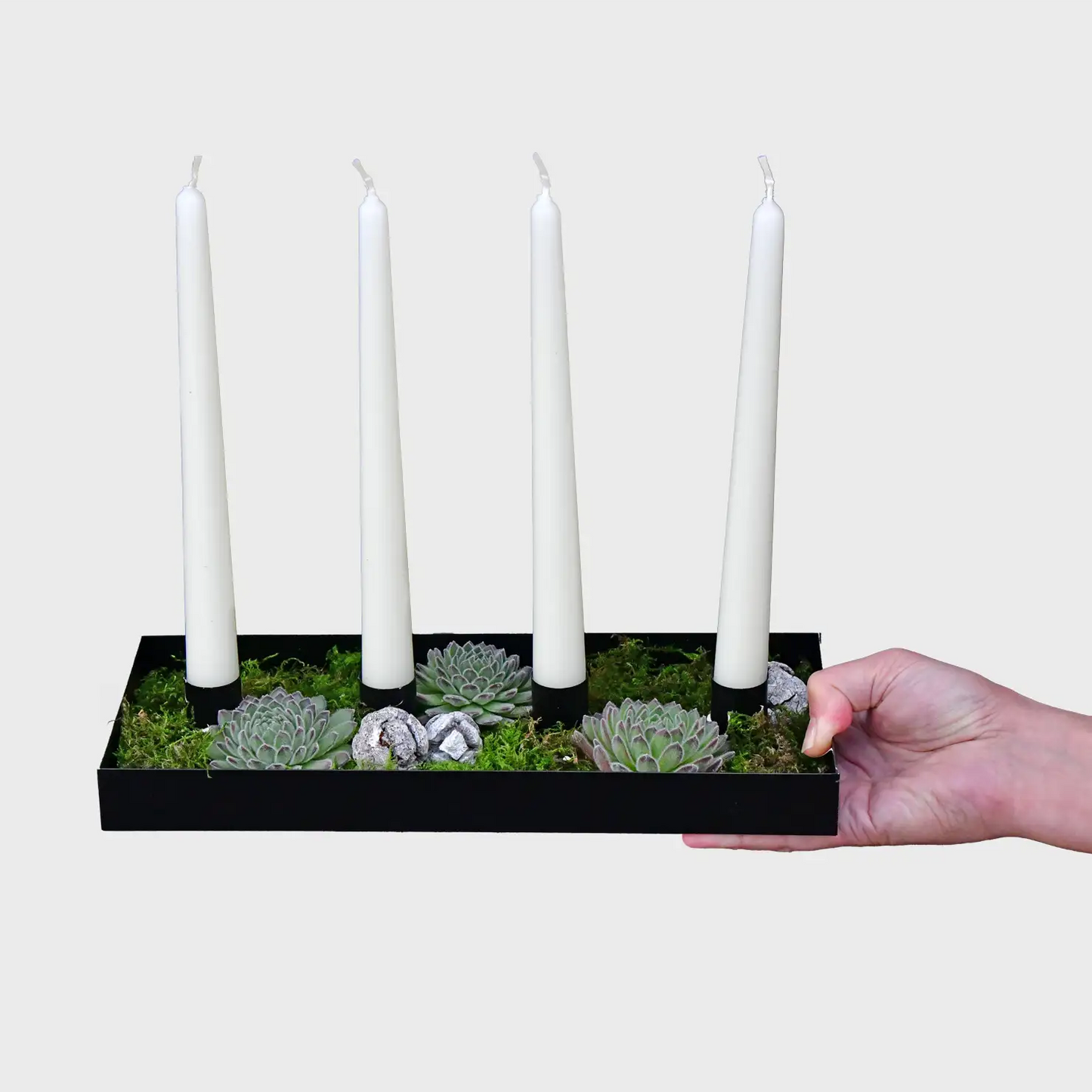 Adventskranz Modern mit Metallschale und Floristendeko