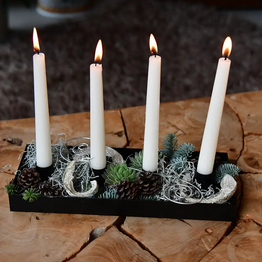 Adventskranz Modern mit Metallschale und Floristendeko – Green Me Up