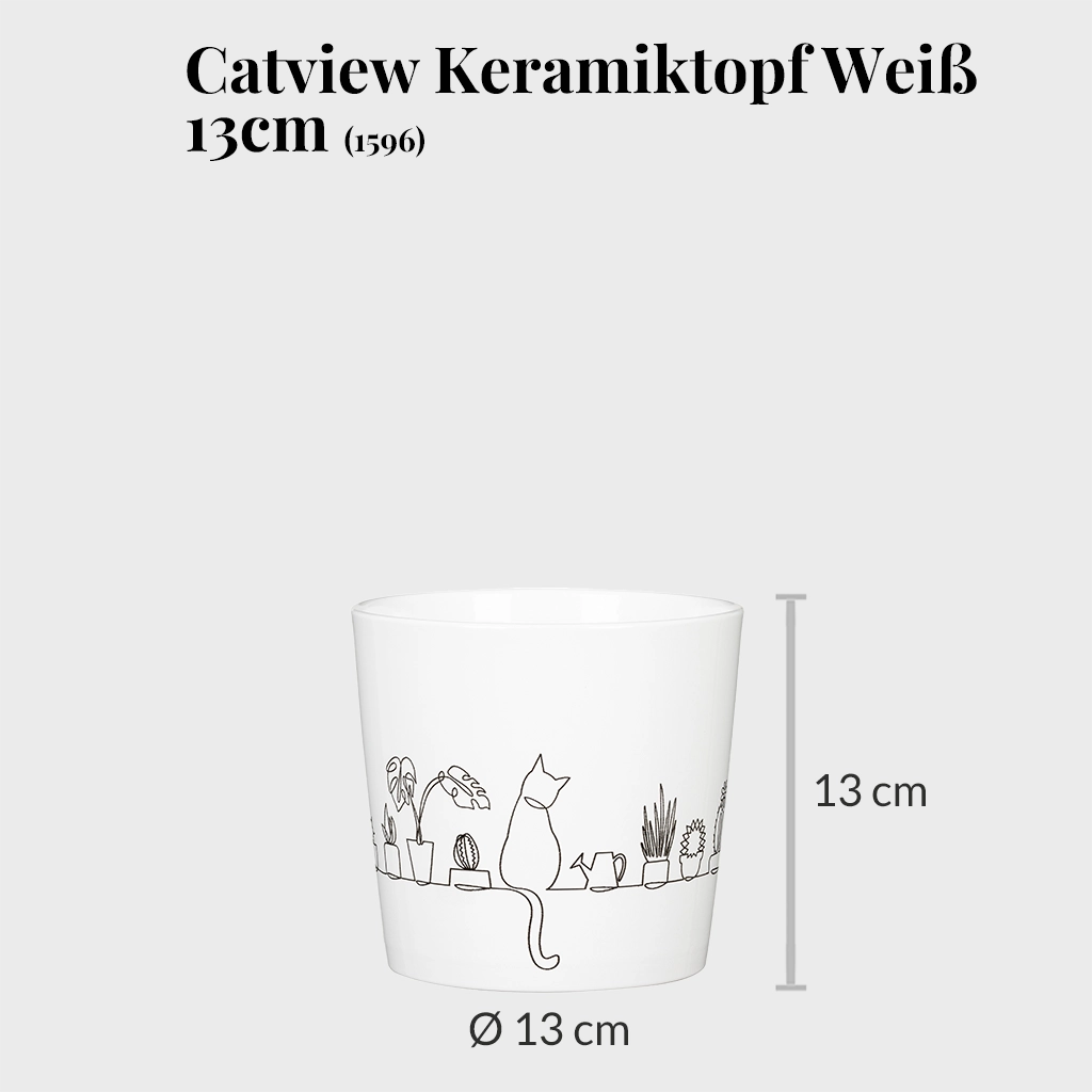 Catview Keramiktopf Weiß 13cm