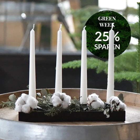 25% Sparen zur Green Week beim modernen Adventskranz mit Kerzen