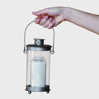 Grablaterne Silber mit Kerze 6 Tage Brenndauer