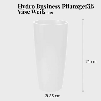 Vase aus Kunststoff zur BEpflanzung mit Hydrokultur Pflanzen Weiß