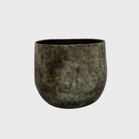Metalltopf Marmoroptik Grün 19cm