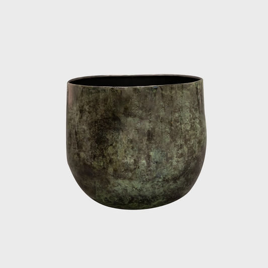 Metalltopf Marmoroptik Grün 19cm