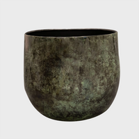Metalltopf Marmoroptik Grün 31cm