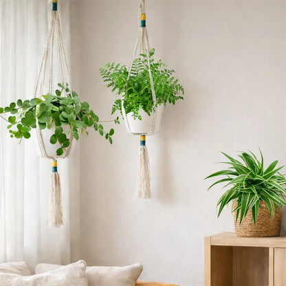 Makramee Hänger Weiß 70cm