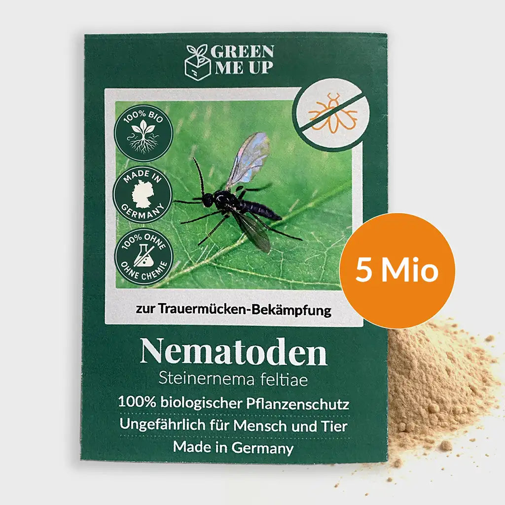 5 Millionen Nematoden gegen Trauermücken, biologischer Pflanzenschutz, Nützlinge für Pflanzen