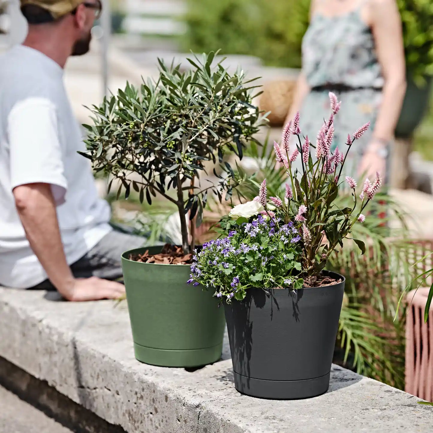 6er Übertopfset 2L 4S Outdoor Anthrazit