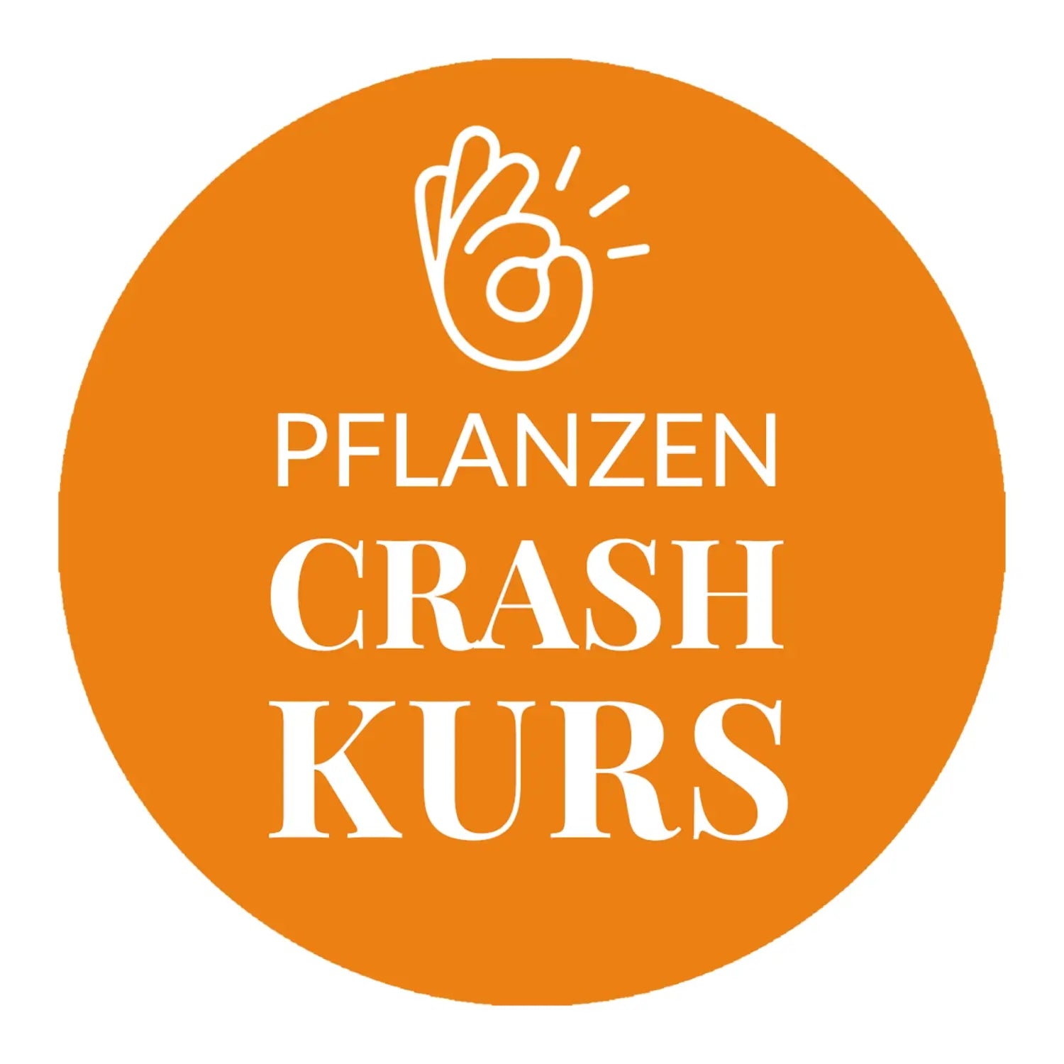 Orangefarbenes Logo vom Pflanzen Crash Kurs
