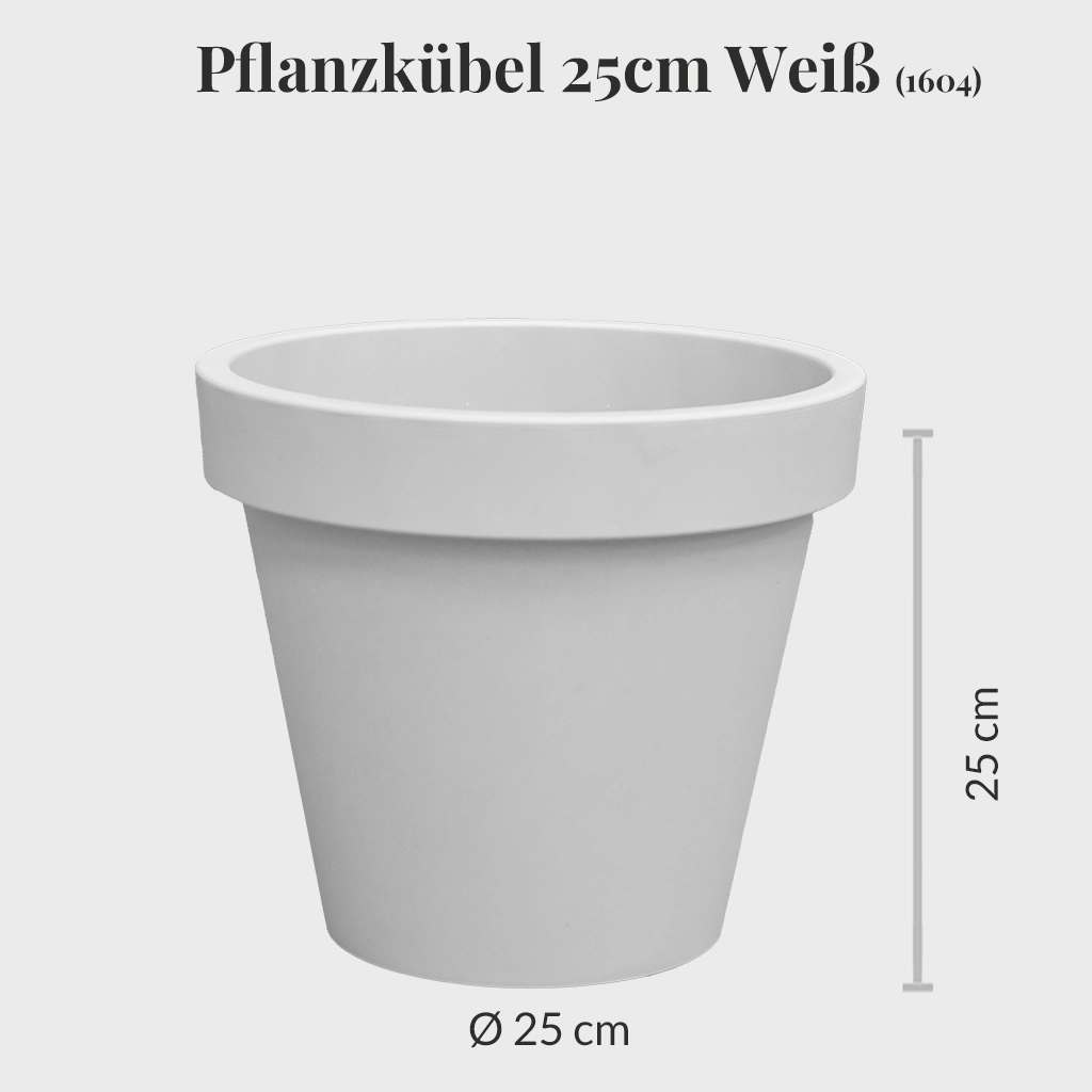 Weißer Pflanzkübel Mit Wasserreservoir (FURU Kollektion) – 25x25x22,4 Cm, 7,5 Liter, Von Prosperplast
