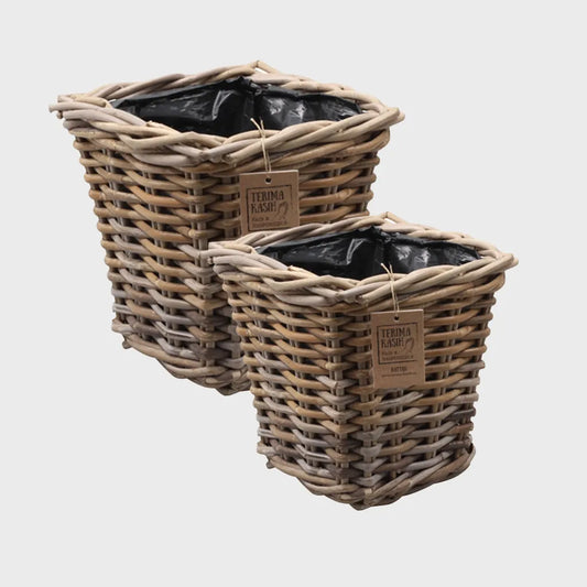 Rattankorb Eckig Set 24cm & 30cm