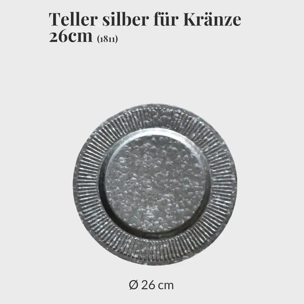 Teller Silber für Kränze 26cm