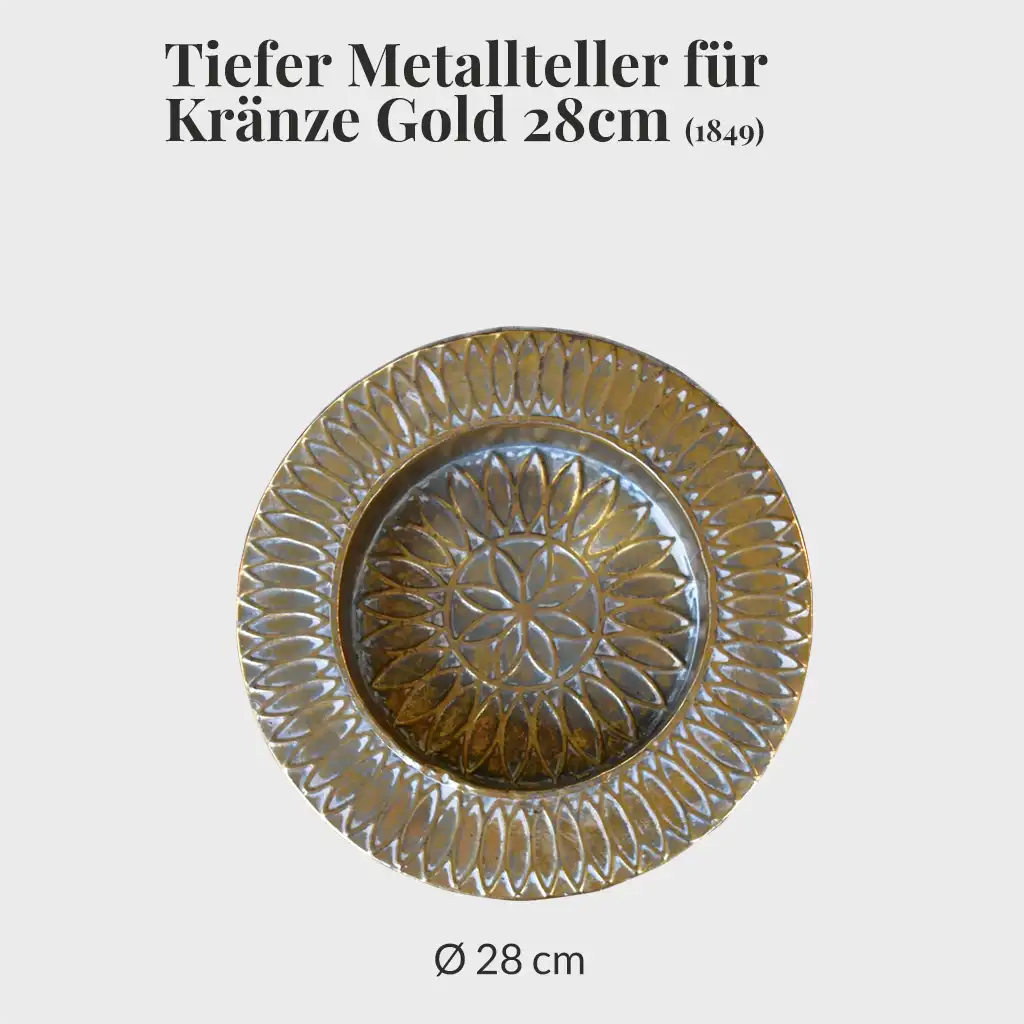 Tiefer Metallteller für Kränze 28cm