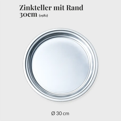 Zinkteller Sammy mit Rand 30cm