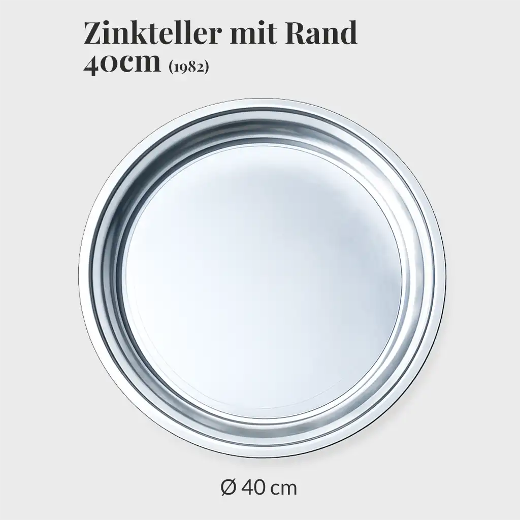 Zinkteller Caro mit Rand 40cm