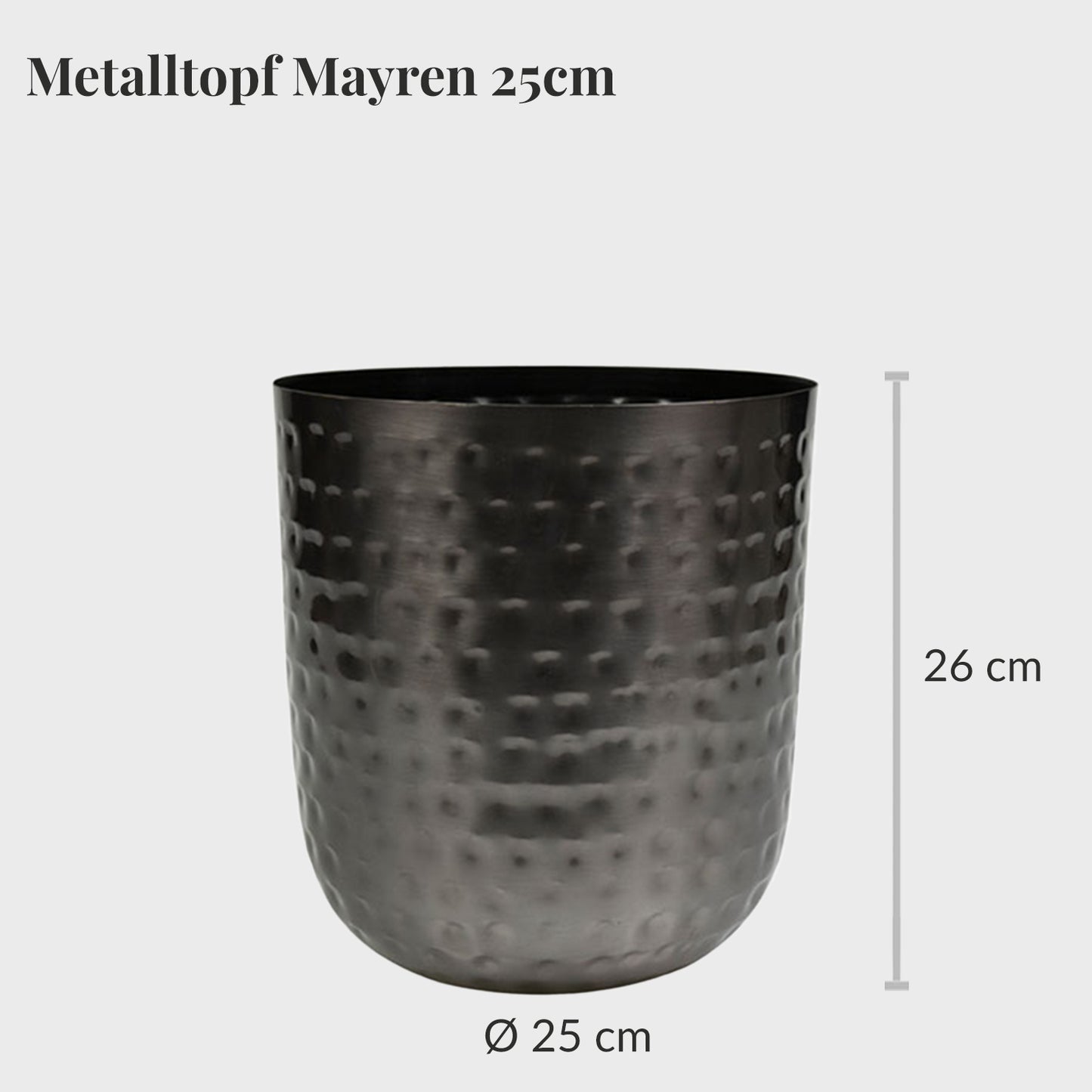 Metalltopf Mayren mit Hydroeinsatz 25cm