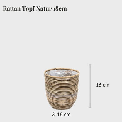 Rattan Topf Natur 18cm