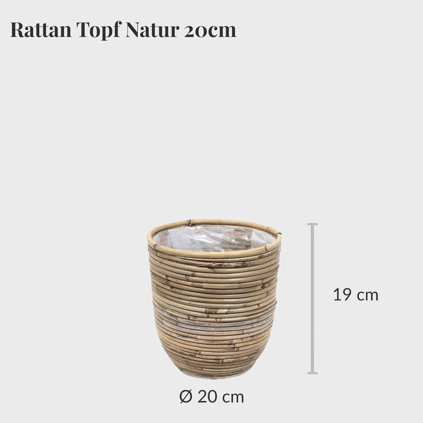 Rattan Topf Natur 20cm