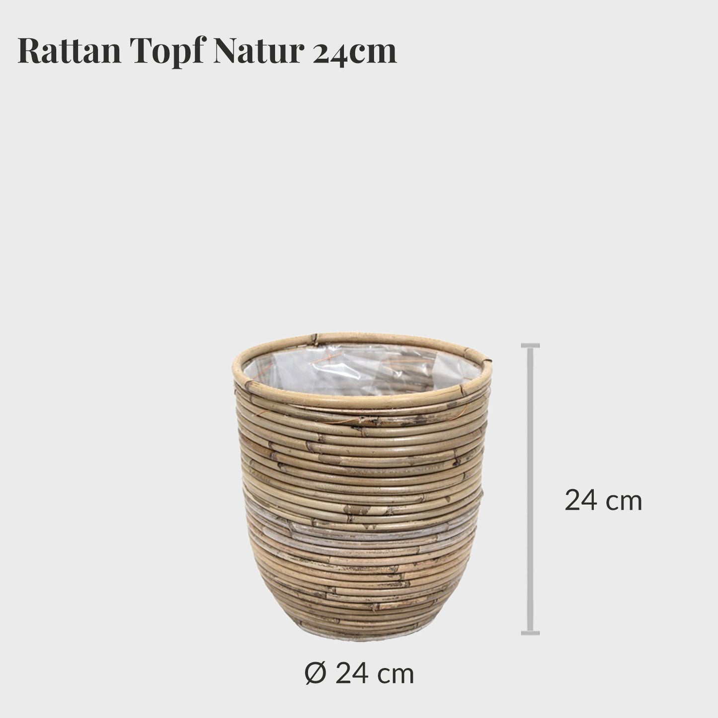 Rattan Topf Natur 24cm