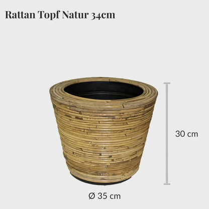 Rattan Topf Natur 35cm